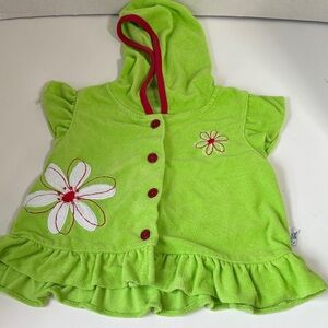Wee wave lime green hooded Terry robe